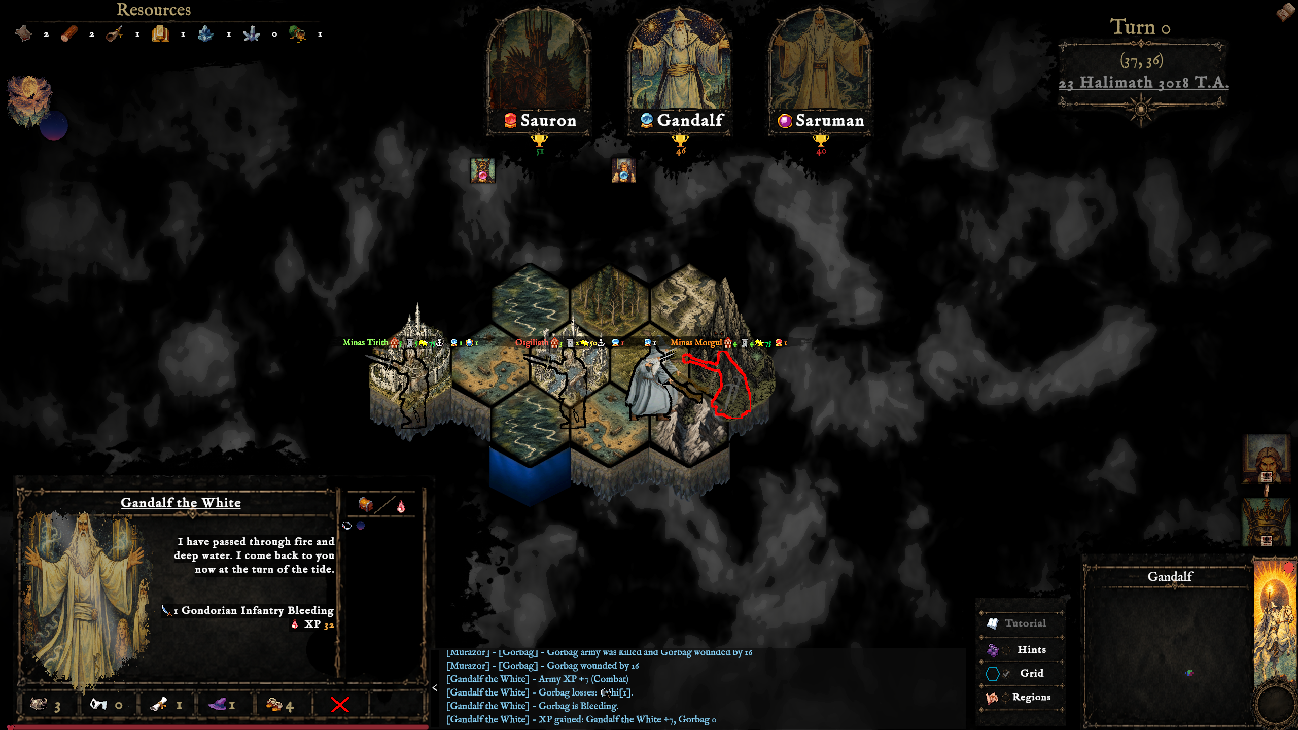 A cavalry battle unfolding across Rohan in Runeboard