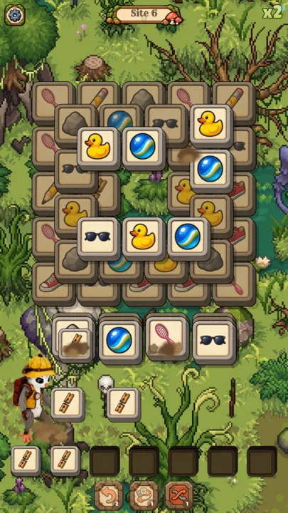 Dig sites are generated: shape, depth and relic mix change every run.
